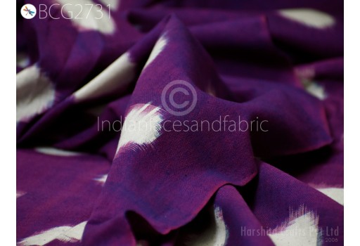 Purple Handloom Ikat Cotton Fabric by yard Homespun Upholstery Quilting Sewing DIY Hair Crafting Women Summer Dresses Cushion Pillowcases