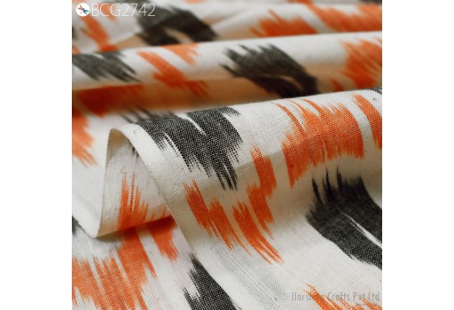 Home Furnishing Curtains Handloom Indian Ikat Cotton Fabric Sold by Yard 2/60 Handwoven Yarn Dyed Kids Women Summer Dresses Pillows Apparel
