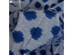 Summer Dresses Blue Indian Ikat Cotton Fabric by the yard 2/60 Handwoven Kids Women Costumes Handloom Home Decor Quilting Sewing Pillow's Drapery