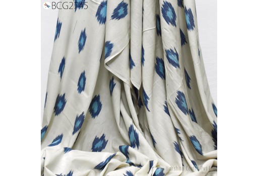 Indian Blue Ikat Homespun Cotton Fabric by yard 2/60 Handwoven DIY Crafting Women Summer Dresses Pajamas Shorts Sewing Kitchen Curtains