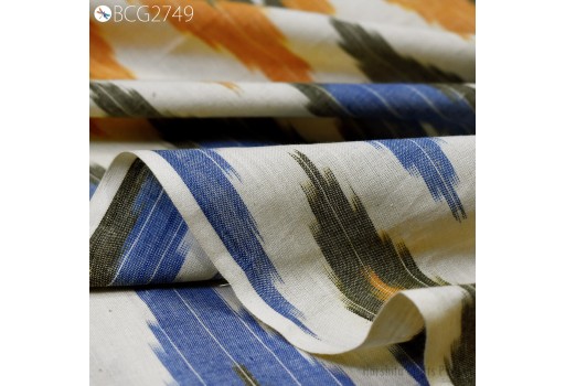 Home Furnishing Handloom Indian Ikat Cotton Fabric Sold by Yard 2/60 Handwoven Yarn Dyed Kids Women Summer Dresses Costumes Curtains Pillows Apparel