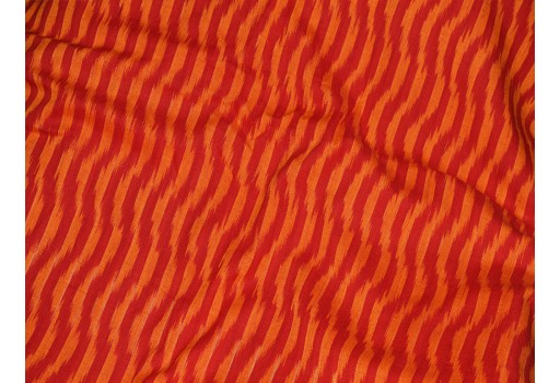 Handloom Ikat Cotton Fabric Ikat Fabric for Home Decor Homespun Ikat Ikat for cushion covers Handwoven Ikat in Red and Orange