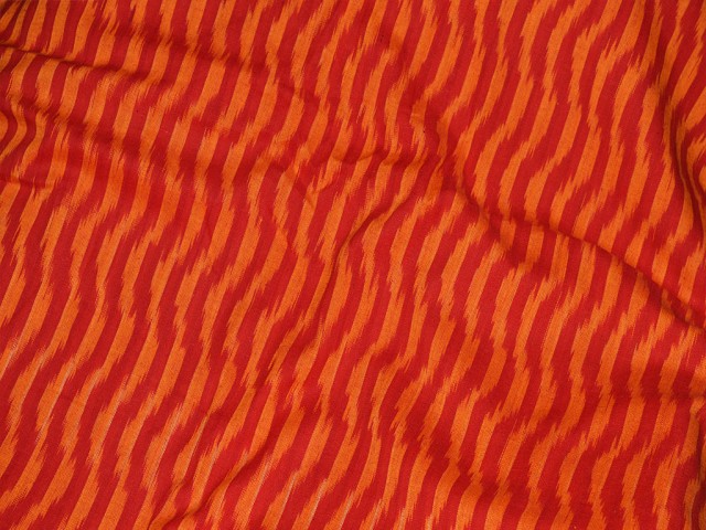 Handloom Ikat Cotton Fabric Ikat Fabric for Home Decor Homespun Ikat Ikat for cushion covers Handwoven Ikat in Red and Orange