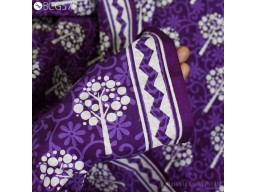 Indian Purple Hand Block Printed Soft Fabric by the Yard Summer Dresses Pure Cotton Drapery Apparel Baby Nursery Quilting Sewing Crafting Fabric