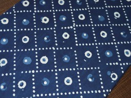 Geometric Indian Indigo blue hand block print quilting cotton fabric by yard sewing crafting drapes curtain summer women kids apparel skirt home décor clutches making fabric