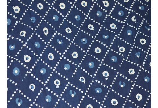 Geometric Indian Indigo blue hand block print quilting cotton fabric by yard sewing crafting drapes curtain summer women kids apparel skirt home décor clutches making fabric