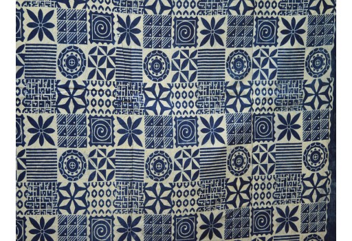 Geometric hand stamped block printed cotton by the yard fabric quilting vegetable dyed cushion cover home décor curtains summer dresses sewing crafting fabric