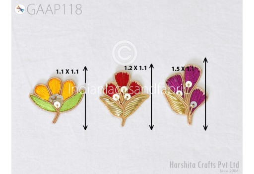 10 Pc Handmade Patches Zardozi DIY Crafting Denim Sew on Patch Floral Patches Decorative Embroidery Applique Costumes Home Decor Appliques