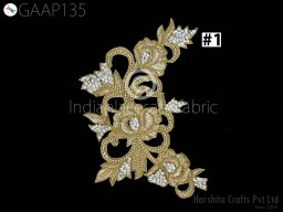 1 Pc Rhinestone Patches Appliques  Crafting Decorative Indian Handmade Zardozi Patches Christmas Home Decor Sewing Supply Embellishments