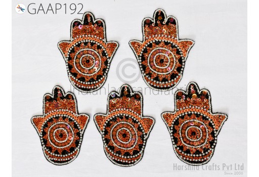 1 Pc Embroidered Sequin Patches Hamas  Hand Palm All-Seeing Eye Sew on Denim Jackets Shirts Backpack Patch DIY Decorative Appliques Crafting