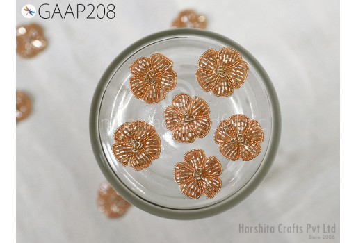 25 pc Handmade Beaded Appliques Patches Flower Indian Sewing Wedding Dresses Handcrafted Beaded Patches DIY Crafting Supply Embellishments.
