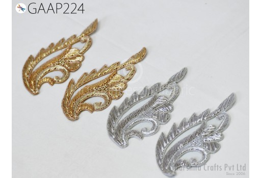 2 pc Handmade Patches Appliques Decorative Indian Dresses Golden Patches Christmas Appliques Sewing Crafting Supply Decor Beaded Patches.