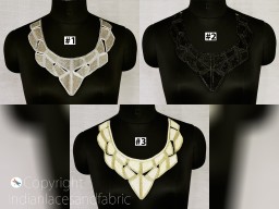 Handcrafted Beaded Collar Applique Neckline Patches Indian Decorative Bridal Gown Neck Patches DIY Crafting Sewing Embroidered Embellishment