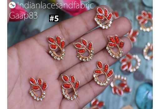 50 Tiny Beaded Appliques Patch Bullion Decorative Sewing Clothing Accessory Indian Small Applique DIY Crafting Headband Scrap Booking Decor