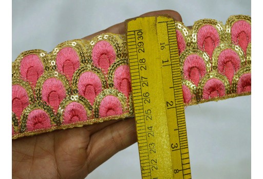 9 Yard Wholesale Sequined Lehenga Embroidery Trims Crafting Sewing Embroidered Stole Decorative Sari Border Wedding Costume lace Embellishment Dolls Bags Trimming