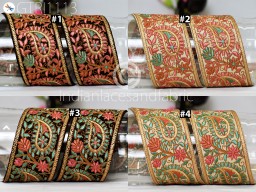 Paisley Decorative Embroidery Fabric Trim By 3 Yard Embellishment DIY Crafting Sewing Costume Saree Indian Sari Border Embroidered Ribbon