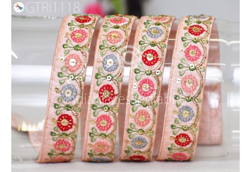 9 Yard Embroidered Boutique Material Trim Indian Sari Border Fabric Saree Narrow Tape Gift Wrapping Ribbons Costume DIY Crafting Sewing Wedding Dresses Laces Clothing Accessories