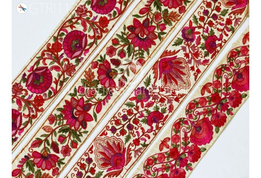 9 Yard Embroidered Fabric Trim Indian Sari Border Decorative Saree Tape Sewing Wedding Dresses Costumes Embroidery Laces Home Décor Cushion Cover Making Ribbon