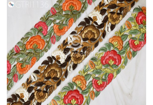 9 Yard Embroidered Fabric Trim Indian Sari Border Saree Laces Sewing DIY Crafting Decorative Ribbons Trimmings Cushions Beach Bags Hats Making Ribbon