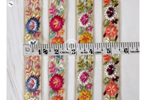 9 Yard Indian Decorative Saree Trimming Sewing DIY Crafting Border Embroidery Cushions Lace Home Décor Embroidered Fabric Trim Embellishment Sari Gift Wrapping Ribbon
