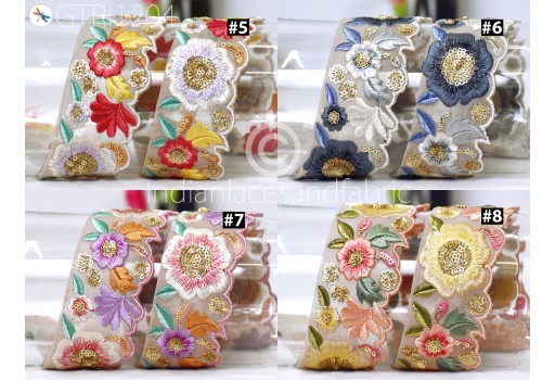 9 Yard Indian Scallop Edge Embroidery Trim Decorative Embroidered Saree Ribbon Cushions Cover Sewing Crafting Tape Curtains Headbands Sari Border