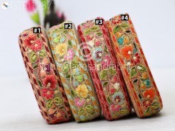 9 Yard Embroidered Indian Trim Dresses Sari Embellishment Bridal belt Embroidery DIY Crafting Border Saree Ribbon Cushions Cover Home Décor Sewing Trimmings