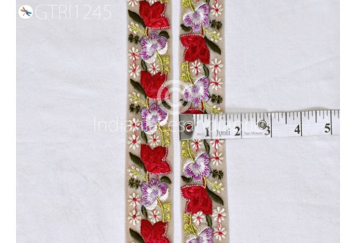 9 Yard Indian Embroidered Trim Handcrafted Embroidery Dress Embellishment Fabric Ribbon Trimming Cushions Cover DIY Crafting Sari Border Wedding Saree Sewing Tape
