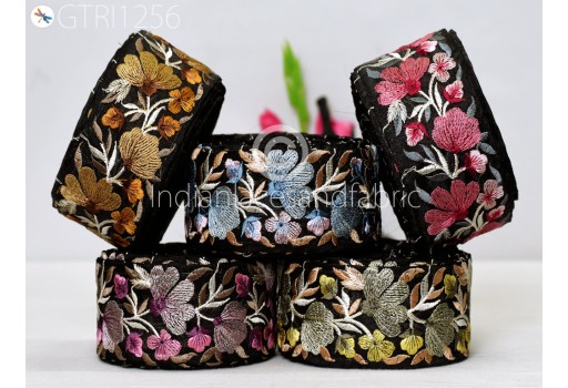 9 Yard Indian Sari Embellishments Embroidery Trim Embroidered Saree Ribbon Cushions Sewing Crafting Trimmings Curtains Headbands Border, Unique Design Border