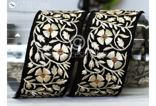 9 Yard Indian Embroidered Fabric Trim Embellishment Bridal Gown Making Saree Ribbon Sewing Crafting Embroidery Border Wedding Dress Trimmings Cushion Covers Tape
