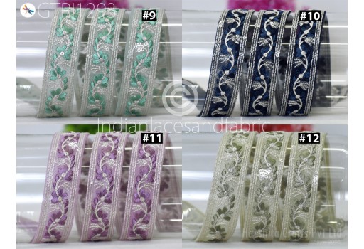 9 Yard Embellishment Bridal Belt Tape Sewing DIY Crafting Border Embroidery Cushions Cover Lace Home Décor Indian Embroidered Trim Sari Fabric Gift Wrapping Ribbon
