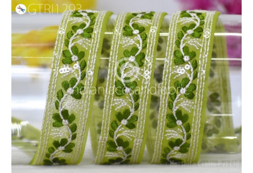9 Yard Embellishment Bridal Belt Tape Sewing DIY Crafting Border Embroidery Cushions Cover Lace Home Décor Indian Embroidered Trim Sari Fabric Gift Wrapping Ribbon