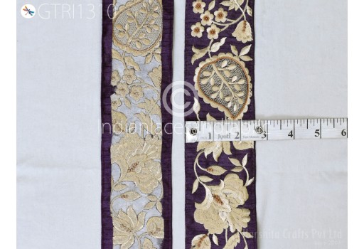Indian Embroidered Trim by 3 yard Drapery Embellishments Hats Bag Saree Trimming Decorative Ribbon Crafting Sewing Sari Borders Home Decor Accessories