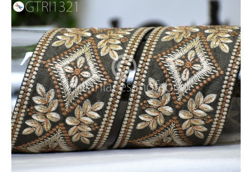Indian Trim By 3 Yard Embroidered Embellishment Sari Border Embroidery Saree Ribbon Cushions Home Décor Sewing Clothing Costumes Trimmings