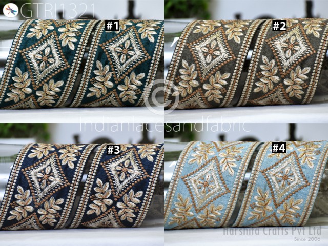 9 Yard Indian Trim Embroidered Embellishment Decor Sari Border Embroidery Saree Ribbon Cushions Home Décor Sewing Clothing Costumes Trimmings