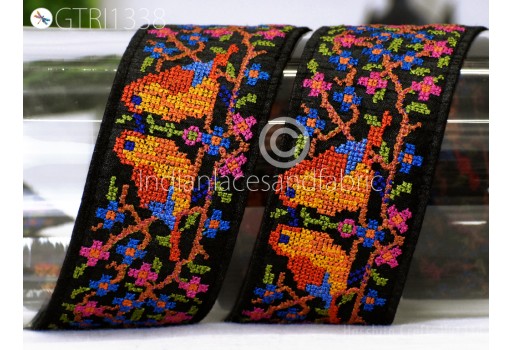 Cross Stitch Embroidered Trim By The Yard Decorative DIY Crafting Sewing Embellishments Ribbon Saree Trimmings Home Decor Indian Sari Border Festival Dresses Making Lace
