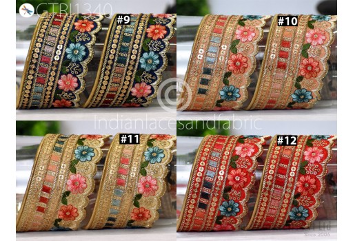 Indian Scallop Edge Embroidery Trim By The Yard Embroidered Saree Ribbon Cushions Cover Sewing Crafting Tape Curtains Headbands Sari Border
