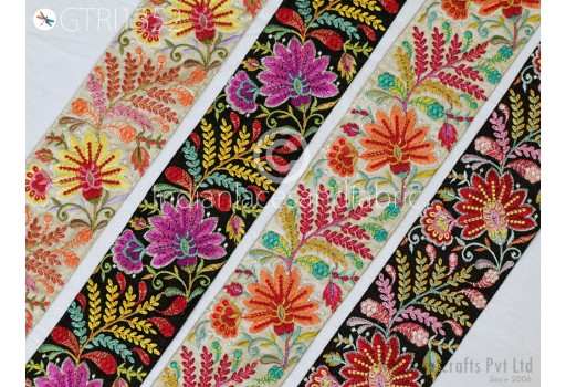 Embroidered Dresses Trim By 3 Yard Indian Embellishment Embroidery Saree Ribbon Sewing DIY Crafting Cushion Covers Border Wedding Trimmings Curtains Borders Tape
