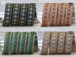 9 Yard Embroidered Fabric Sewing Trim Garment Costume Embellishment Bridal Sari Gift Wrapping Ribbons DIY Crafting Border Indian Embroidery Cushion Lace Home Decor
