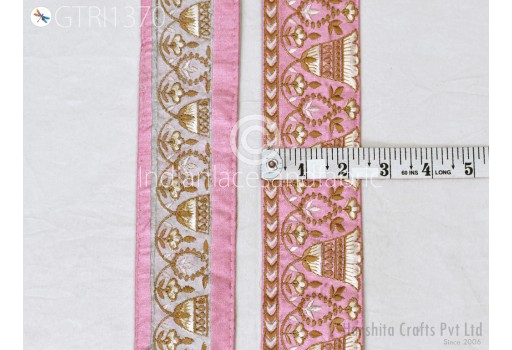 Indian Trim By The Yard Sari Border Crafting Ribbons Sewing Embroidered Decorative Costumes Cushion Curtain Home Decor Trimmings Headband Wedding Wear Dresses Lace