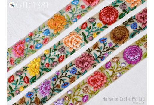 Embroidery Fabric Trim By 3 Yard Indian Sewing Embellishment Embroidered Saree Ribbon Crafting Border Wedding Dress Trimmings Cushion Covers