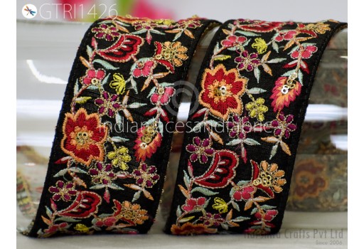 9 Yard Indian Embroidered Trim Decorative Saree Ribbon Cushions Sewing Crafting Sari Border Embellishments Embroidery Trimmings Curtains Headbands
