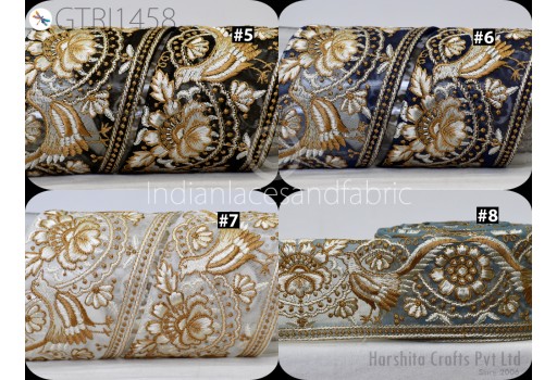 9 Yard Indian Embroidered Fabric Trim Embellishment Cushions DIY Crafting Sewing Decor Sari Border Wedding Saree Tape Embroidery Dress