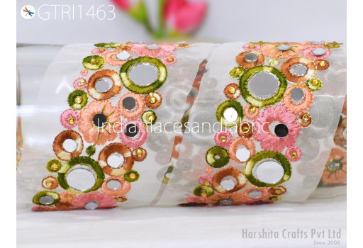 Indian Sari Embellishments Embroidery 3  Yard Embroidered Saree Ribbon Cushions Sewing Crafting Trimmings Curtains Headbands Border