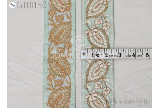 Embroidered Fabric Trim By 3 Yard Decorative Indian Embroidery Embellishments Tapes DIY Crafting Sewing Saree Ribbons Sari Border Clutches