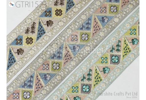 9 Yard Embroidered Sari Ribbon Fabric Trim Decorative Saree Border DIY Crafting Sewing Beach Bags Clutches Home Decor Embellishment Trimmings