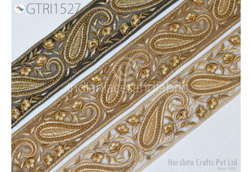 9 Yard Indian Trim Decorative Embroidered Saree Ribbon Cushions Sewing Crafting Embellishments Sari Embroidery Trimmings Border Curtain Home Décor