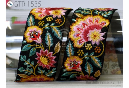 9 Yard Indian Embellishment Embroidered Fabric Trim Saree Ribbon Crafting Sewing Embroidery Border Wedding Dress Trimmings Cushion Covers