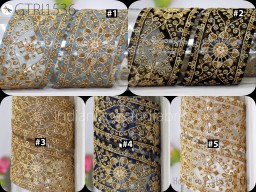 Indian Embroidered Trim By 3 Yard Embellishment Sari Border Embroidery Saree Ribbon Cushions Home Décor Sewing Clothing Costumes Trimmings