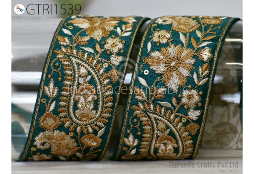 9 Yard Indian Embroidery Trim Embroidered Saree Ribbon Sari Embellishments Cushions Sewing Crafting Trimmings Curtains Headbands Border