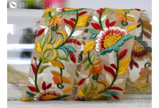 9 Yard Indian Trim Sari Border DIY Crafting Ribbon Sewing Fabric Embroidered Decorative Costumes Cushion Curtain Home Decor Trimming